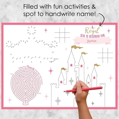 Big Dot Of Happiness Little Princess Crown - Paper Pink And Gold Princess Birthday Party Coloring Sheets - Activity Placemats - Set Of 16 1 Big Dot Of Happiness Little Princess Crown - Paper Pink And Gold Princess Birthday Party Coloring Sheets - Activity Placemats - Set Of 16
