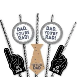 Big Dot Of Happiness My Dad Is Rad Paper Straw Decor - Father's Day Party Striped Decorative Straws - Set Of 24 -Nursery Decor Store GUEST f98af335 f0b4 4db2 821c afb41786b0ea