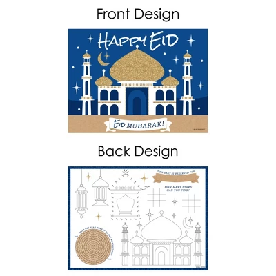 Big Dot Of Happiness Ramadan - Paper Eid Mubarak Party Coloring Sheets - Activity Placemats - Set Of 16 4 Big Dot Of Happiness Ramadan - Paper Eid Mubarak Party Coloring Sheets - Activity Placemats - Set Of 16 - Image 4