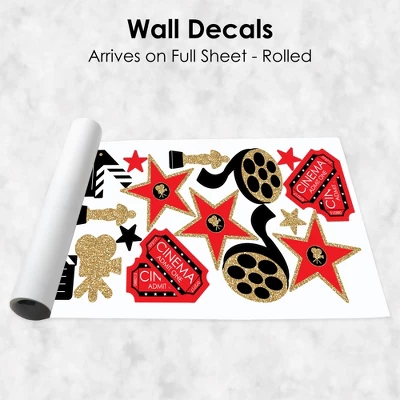 Big Dot Of Happiness Red Carpet Hollywood - Peel And Stick Movie Theater Decor Vinyl Wall Art Stickers - Wall Decals - Set Of 20 4 Big Dot Of Happiness Red Carpet Hollywood - Peel And Stick Movie Theater Decor Vinyl Wall Art Stickers - Wall Decals - Set Of 20 - Image 4