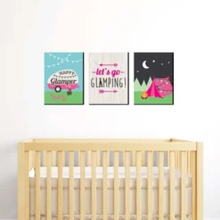 Big Dot Of Happiness Let's Go Glamping - Nursery Wall Art, Kids Room Decor & Camping Home Decorations - Gift Ideas -7.5 X 10 Inches - Set Of 3 Prints