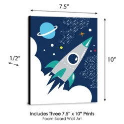 Big Dot Of Happiness Blast Off To Outer Space - Rocket Ship Nursery Wall Art & Kids Room Decorations - Gift Ideas - 7.5 X 10 Inches - Set Of 3 Prints -Nursery Decor Store GUEST fe7b719d a01f 48a3 81bf 456db58b45b5
