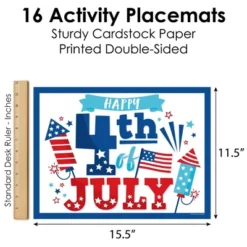 Big Dot Of Happiness Firecracker 4th Of July - Paper Red, White And Royal Blue Party Coloring Sheets - Activity Placemats - Set Of 16 -Nursery Decor Store GUEST ff760186 4f64 4471 b841 79f337dfaaf5