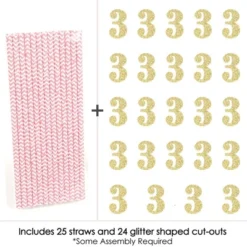Big Dot Of Happiness Gold Glitter 3 Party Straws - No-Mess Real Gold Glitter Cut-Out Numbers & Decorative 3rd Birthday Party Paper Straws - Set Of 24 7 Big Dot Of Happiness Gold Glitter 3 Party Straws - No-Mess Real Gold Glitter Cut-Out Numbers & Decorative 3rd Birthday Party Paper Straws - Set Of 24 -Nursery Decor Store GUEST ff9b1f82 e219 49ef 8a6d a77a6886110a