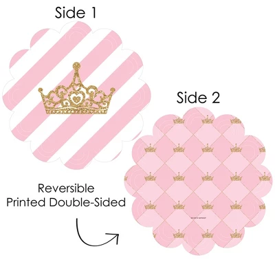 Big Dot Of Happiness Little Princess Crown Princess Baby Shower Or Birthday Party Round Table Decorations - Paper Chargers - Place Setting For 12 2 Big Dot Of Happiness Little Princess Crown Princess Baby Shower Or Birthday Party Round Table Decorations - Paper Chargers - Place Setting For 12 - Image 2